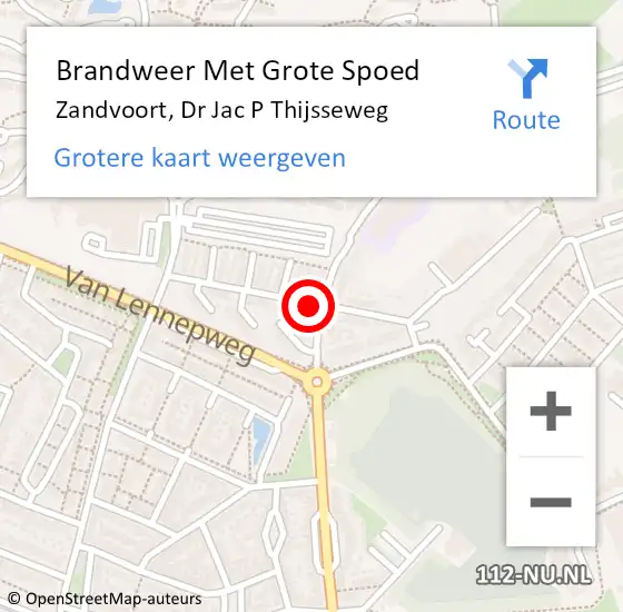 Locatie op kaart van de 112 melding: Brandweer Met Grote Spoed Naar Zandvoort, Dr Jac P Thijsseweg op 23 december 2021 13:29