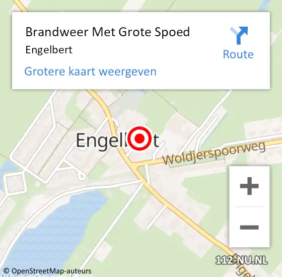 Locatie op kaart van de 112 melding: Brandweer Met Grote Spoed Naar Engelbert op 23 december 2021 14:04