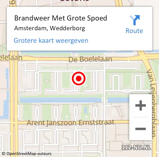 Locatie op kaart van de 112 melding: Brandweer Met Grote Spoed Naar Amsterdam, Wedderborg op 23 december 2021 14:36