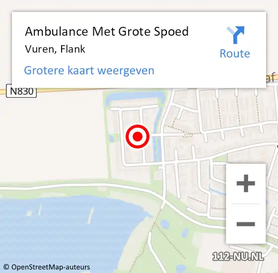 Locatie op kaart van de 112 melding: Ambulance Met Grote Spoed Naar Vuren, Flank op 23 december 2021 14:45