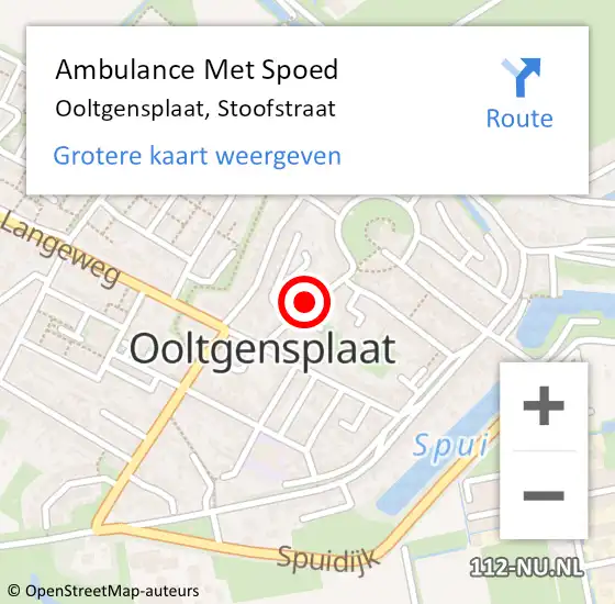Locatie op kaart van de 112 melding: Ambulance Met Spoed Naar Ooltgensplaat, Stoofstraat op 23 december 2021 14:48