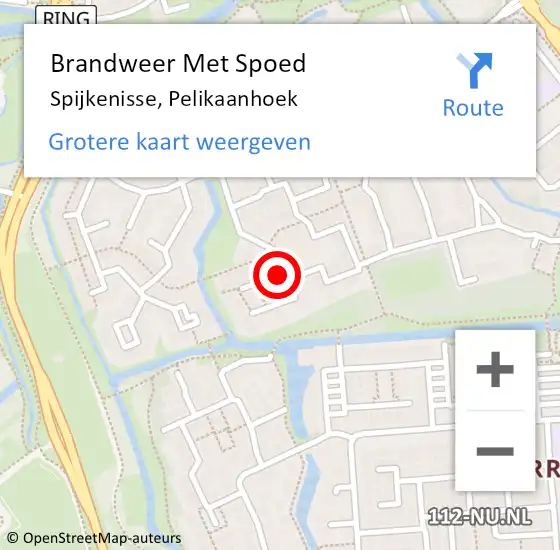 Locatie op kaart van de 112 melding: Brandweer Met Spoed Naar Spijkenisse, Pelikaanhoek op 23 december 2021 15:22