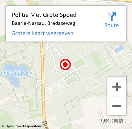 Locatie op kaart van de 112 melding: Politie Met Grote Spoed Naar Baarle-Nassau, Bredaseweg op 23 december 2021 15:45