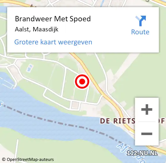 Locatie op kaart van de 112 melding: Brandweer Met Spoed Naar Aalst, Maasdijk op 23 december 2021 16:06