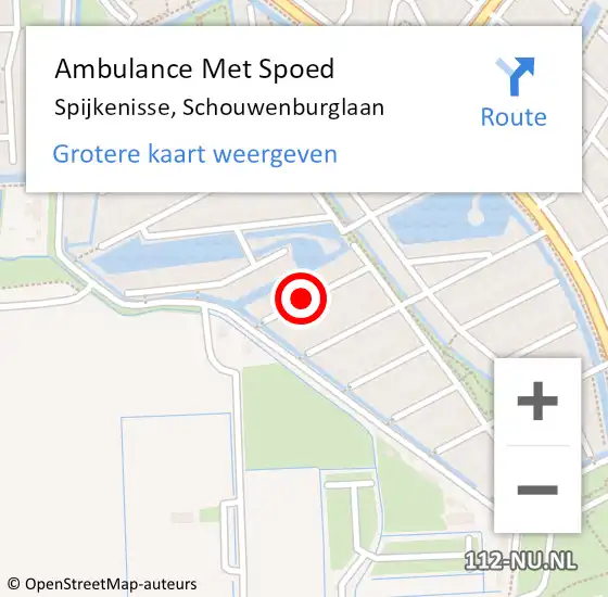 Locatie op kaart van de 112 melding: Ambulance Met Spoed Naar Spijkenisse, Schouwenburglaan op 23 december 2021 16:08