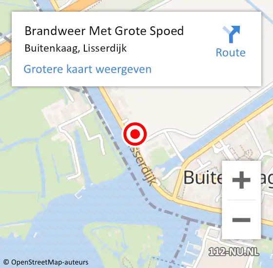 Locatie op kaart van de 112 melding: Brandweer Met Grote Spoed Naar Buitenkaag, Lisserdijk op 23 december 2021 16:14