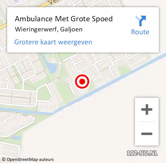 Locatie op kaart van de 112 melding: Ambulance Met Grote Spoed Naar Wieringerwerf, Galjoen op 23 december 2021 16:16