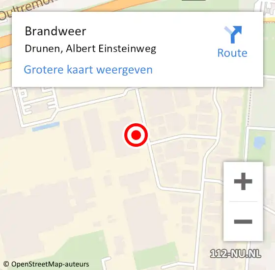 Locatie op kaart van de 112 melding: Brandweer Drunen, Albert Einsteinweg op 3 juli 2014 08:40