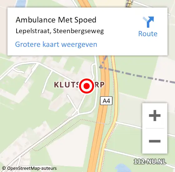 Locatie op kaart van de 112 melding: Ambulance Met Spoed Naar Lepelstraat, Steenbergseweg op 3 juli 2014 08:41