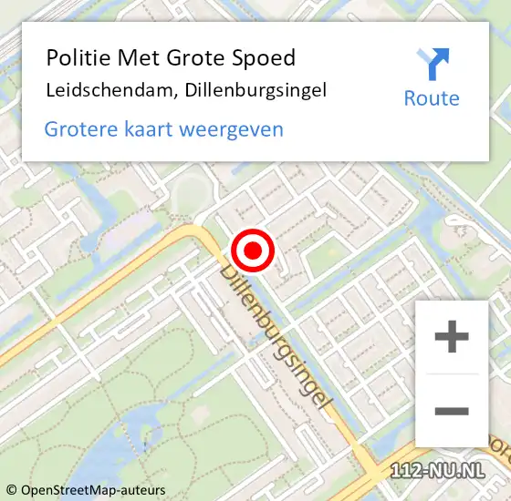 Locatie op kaart van de 112 melding: Politie Met Grote Spoed Naar Leidschendam, Dillenburgsingel op 23 december 2021 18:01