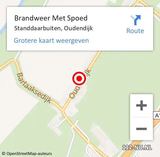 Locatie op kaart van de 112 melding: Brandweer Met Spoed Naar Standdaarbuiten, Oudendijk op 23 december 2021 18:53