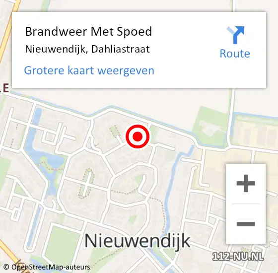 Locatie op kaart van de 112 melding: Brandweer Met Spoed Naar Nieuwendijk, Dahliastraat op 23 december 2021 19:09