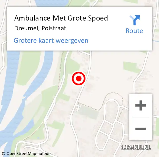 Locatie op kaart van de 112 melding: Ambulance Met Grote Spoed Naar Dreumel, Polstraat op 23 december 2021 19:10