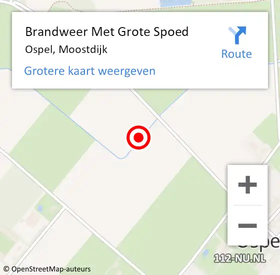 Locatie op kaart van de 112 melding: Brandweer Met Grote Spoed Naar Ospel, Moostdijk op 23 december 2021 19:15