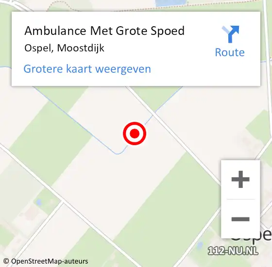 Locatie op kaart van de 112 melding: Ambulance Met Grote Spoed Naar Ospel, Moostdijk op 23 december 2021 19:15