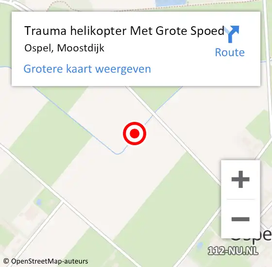 Locatie op kaart van de 112 melding: Trauma helikopter Met Grote Spoed Naar Ospel, Moostdijk op 23 december 2021 19:16