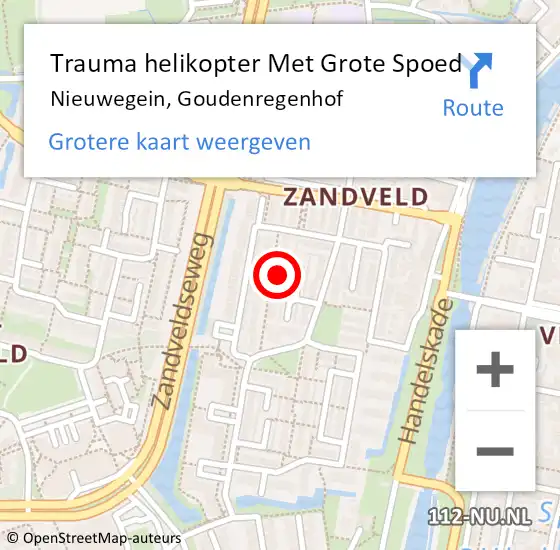 Locatie op kaart van de 112 melding: Trauma helikopter Met Grote Spoed Naar Nieuwegein, Goudenregenhof op 23 december 2021 19:54