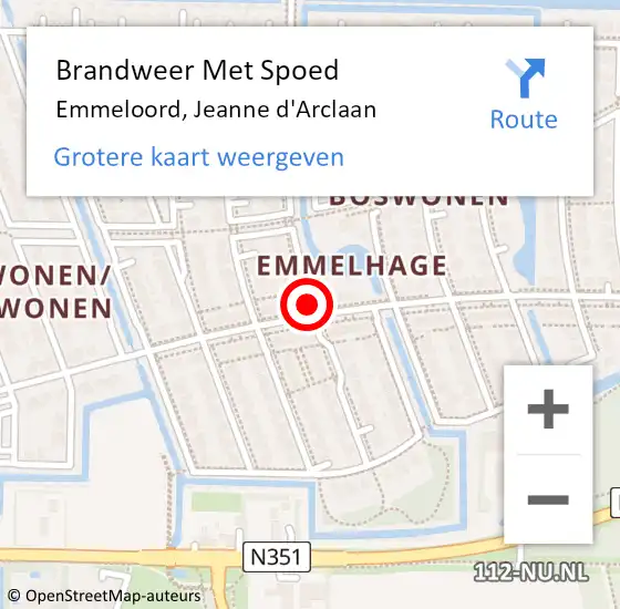 Locatie op kaart van de 112 melding: Brandweer Met Spoed Naar Emmeloord, Jeanne d'Arclaan op 23 december 2021 19:55