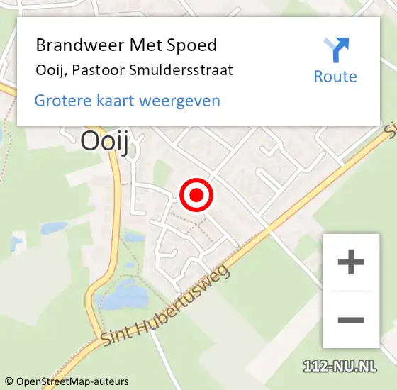 Locatie op kaart van de 112 melding: Brandweer Met Spoed Naar Ooij, Pastoor Smuldersstraat op 23 december 2021 21:01
