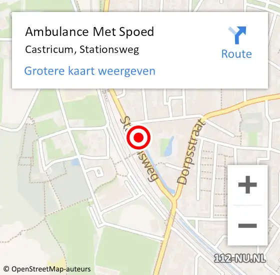 Locatie op kaart van de 112 melding: Ambulance Met Spoed Naar Castricum, Stationsweg op 23 december 2021 21:01