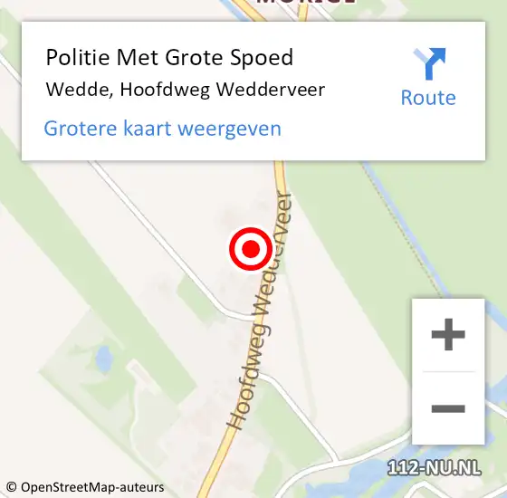 Locatie op kaart van de 112 melding: Politie Met Grote Spoed Naar Wedde, Hoofdweg Wedderveer op 23 december 2021 21:16