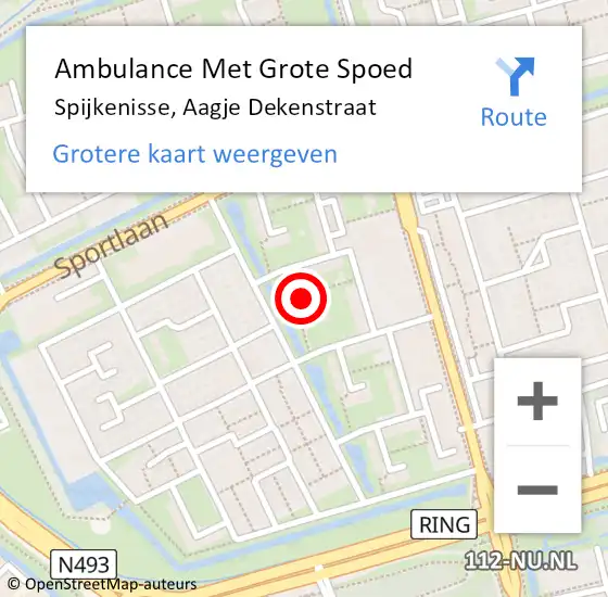 Locatie op kaart van de 112 melding: Ambulance Met Grote Spoed Naar Spijkenisse, Aagje Dekenstraat op 23 december 2021 21:33