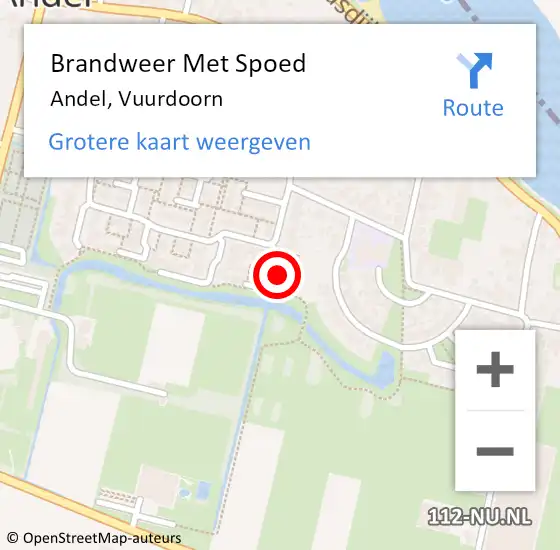 Locatie op kaart van de 112 melding: Brandweer Met Spoed Naar Andel, Vuurdoorn op 23 december 2021 22:39