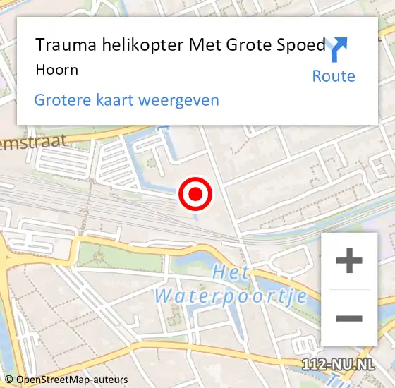 Locatie op kaart van de 112 melding: Trauma helikopter Met Grote Spoed Naar Hoorn op 23 december 2021 22:40