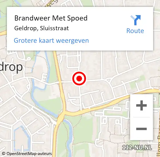 Locatie op kaart van de 112 melding: Brandweer Met Spoed Naar Geldrop, Sluisstraat op 23 december 2021 22:51