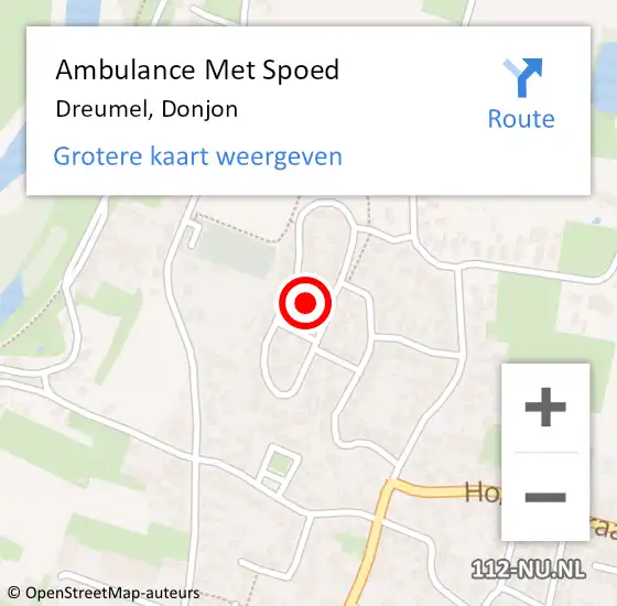 Locatie op kaart van de 112 melding: Ambulance Met Spoed Naar Dreumel, Donjon op 23 december 2021 23:13