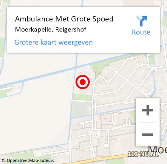 Locatie op kaart van de 112 melding: Ambulance Met Grote Spoed Naar Moerkapelle, Reigershof op 23 december 2021 23:44