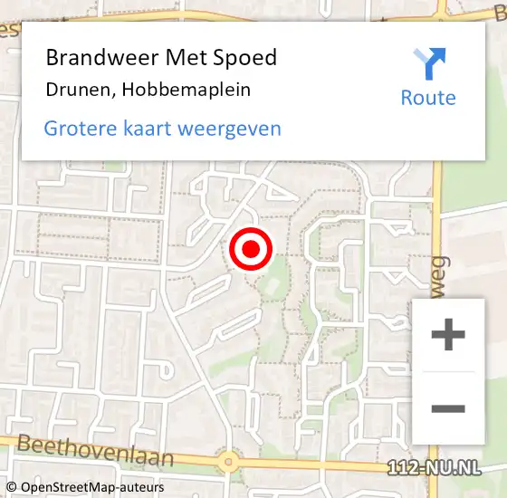 Locatie op kaart van de 112 melding: Brandweer Met Spoed Naar Drunen, Hobbemaplein op 24 december 2021 01:05