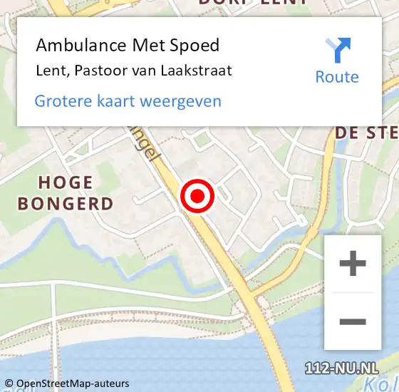 Locatie op kaart van de 112 melding: Ambulance Met Spoed Naar Lent, Pastoor van Laakstraat op 24 december 2021 01:30