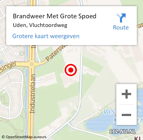 Locatie op kaart van de 112 melding: Brandweer Met Grote Spoed Naar Uden, Vluchtoordweg op 24 december 2021 02:30