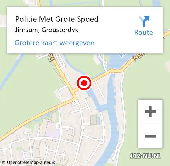 Locatie op kaart van de 112 melding: Politie Met Grote Spoed Naar Jirnsum, Grousterdyk op 24 december 2021 03:19