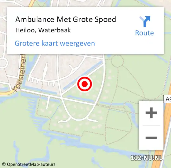 Locatie op kaart van de 112 melding: Ambulance Met Grote Spoed Naar Heiloo, Waterbaak op 24 december 2021 04:15