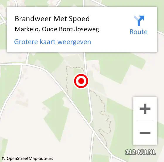 Locatie op kaart van de 112 melding: Brandweer Met Spoed Naar Markelo, Oude Borculoseweg op 24 december 2021 07:52