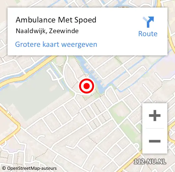 Locatie op kaart van de 112 melding: Ambulance Met Spoed Naar Naaldwijk, Zeewinde op 24 december 2021 07:52