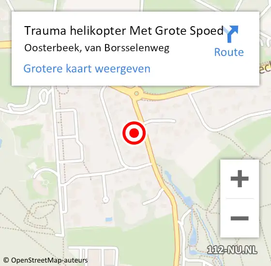 Locatie op kaart van de 112 melding: Trauma helikopter Met Grote Spoed Naar Oosterbeek, van Borsselenweg op 24 december 2021 08:08