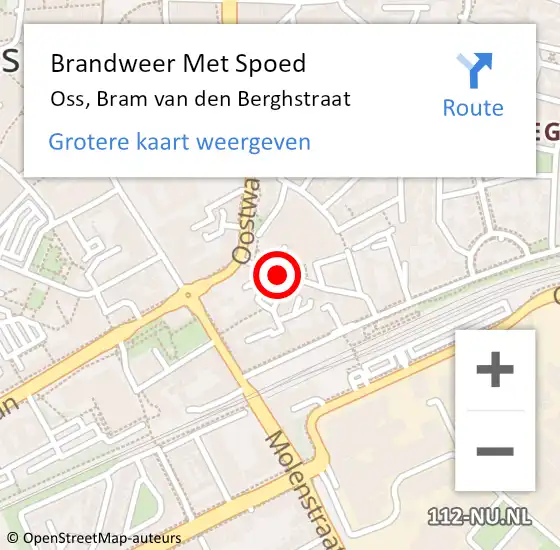 Locatie op kaart van de 112 melding: Brandweer Met Spoed Naar Oss, Bram van den Berghstraat op 24 december 2021 08:10