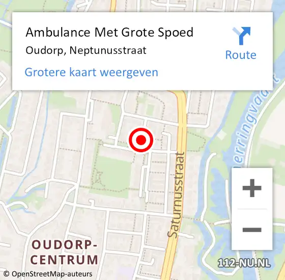 Locatie op kaart van de 112 melding: Ambulance Met Grote Spoed Naar Oudorp, Neptunusstraat op 24 december 2021 08:21