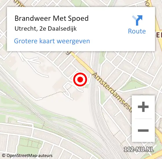 Locatie op kaart van de 112 melding: Brandweer Met Spoed Naar Utrecht, 2e Daalsedijk op 24 december 2021 09:24