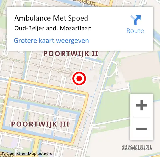 Locatie op kaart van de 112 melding: Ambulance Met Spoed Naar Oud-Beijerland, Mozartlaan op 24 december 2021 09:29