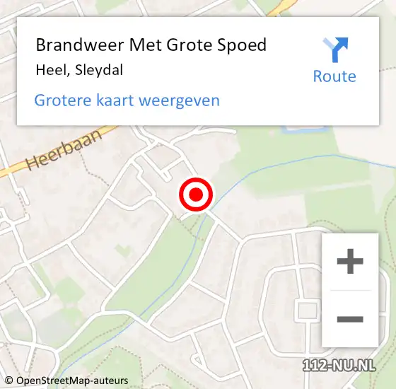 Locatie op kaart van de 112 melding: Brandweer Met Grote Spoed Naar Heel, Sleydal op 24 december 2021 09:42