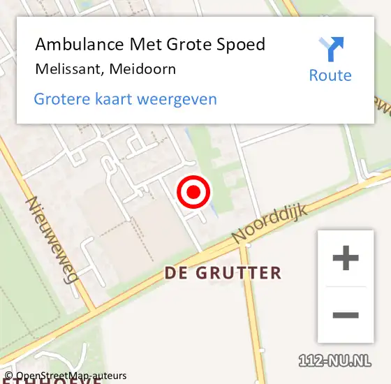 Locatie op kaart van de 112 melding: Ambulance Met Grote Spoed Naar Melissant, Meidoorn op 24 december 2021 10:17