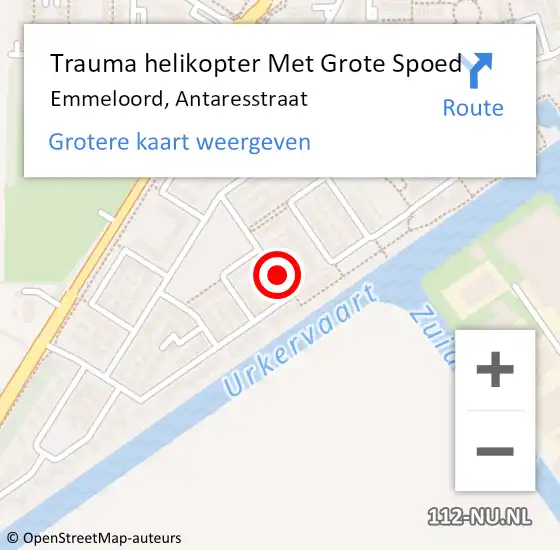 Locatie op kaart van de 112 melding: Trauma helikopter Met Grote Spoed Naar Emmeloord, Antaresstraat op 24 december 2021 10:37