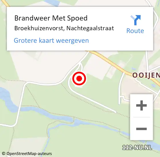 Locatie op kaart van de 112 melding: Brandweer Met Spoed Naar Broekhuizenvorst, Nachtegaalstraat op 24 december 2021 10:55