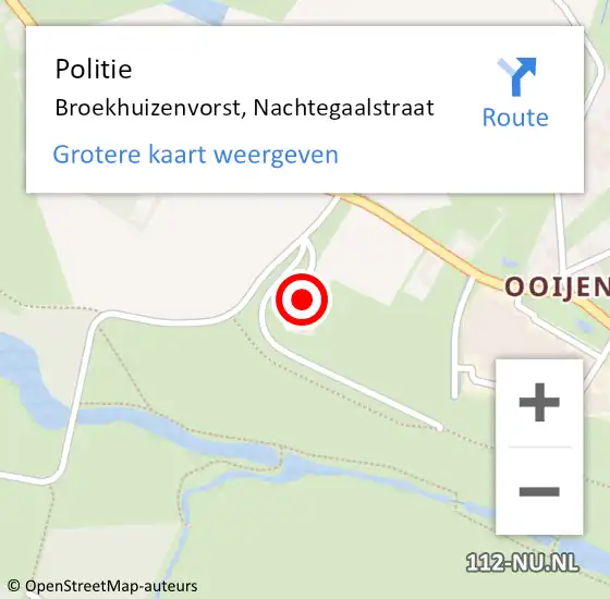 Locatie op kaart van de 112 melding: Politie Broekhuizenvorst, Nachtegaalstraat op 24 december 2021 10:55