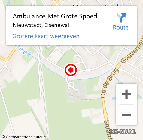 Locatie op kaart van de 112 melding: Ambulance Met Grote Spoed Naar Nieuwstadt, Elsenewal op 24 december 2021 10:58