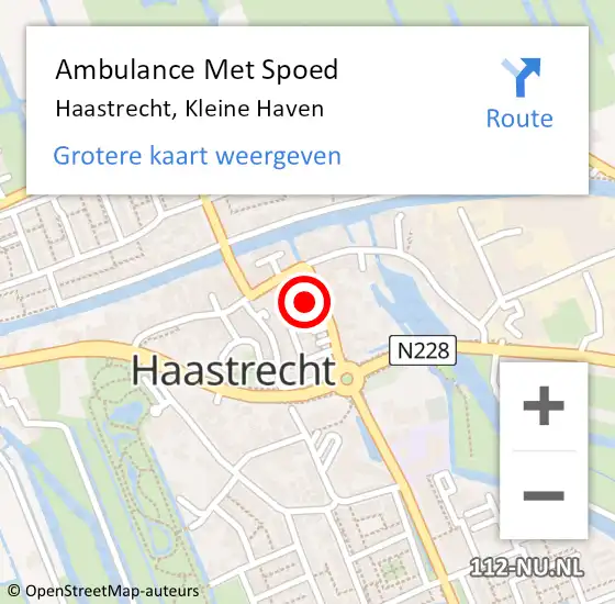 Locatie op kaart van de 112 melding: Ambulance Met Spoed Naar Haastrecht, Kleine Haven op 24 december 2021 11:46